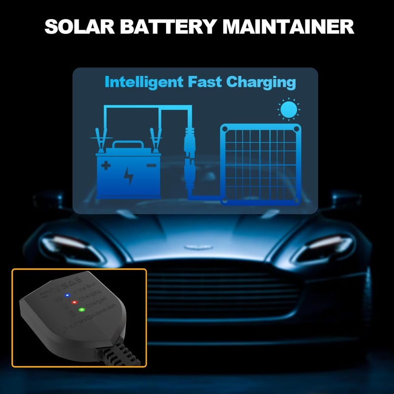 JOYSAE 30W Solar Car Battery Charger Portable 12V Trickle Battery Charger & Maintainer Waterproof Solar Panel for Car Boat Automotive RV - Image 3